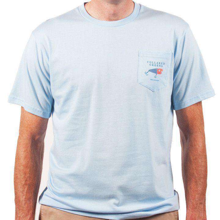 American Made Striper Tee in Carolina Blue by Collared Greens - Country Club Prep