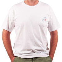 American Made Striper Tee in White by Collared Greens - Country Club Prep