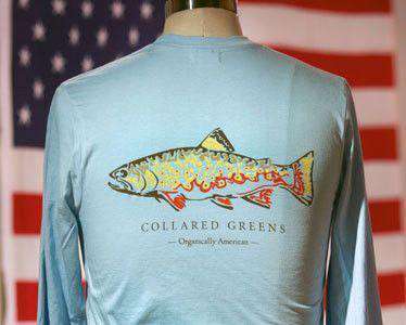 American Made Trout Long Sleeve Tee in Carolina Blue by Collared Greens - Country Club Prep