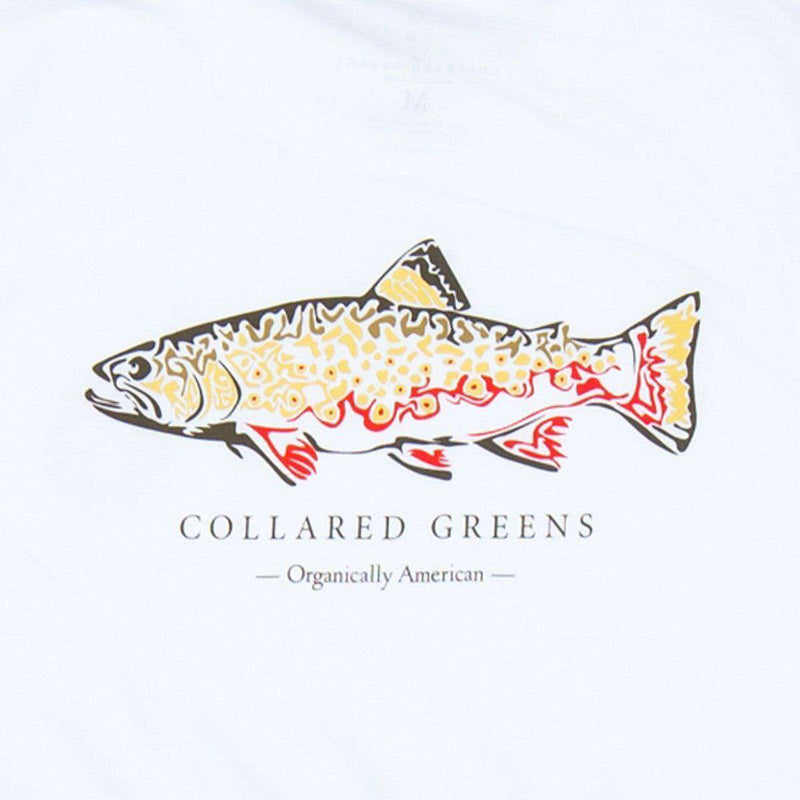 American Made Trout Tee in White by Collared Greens - Country Club Prep