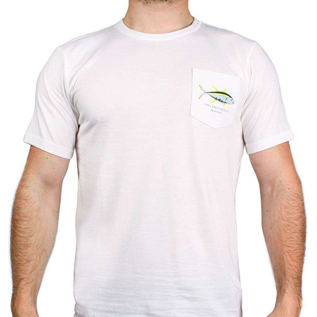 American Made Yellow Fin Tee in White by Collared Greens - Country Club Prep