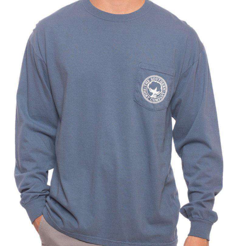 American Pride Longsleeve Tee Shirt in Bering Sea by The Southern Shirt Co. - Country Club Prep