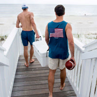 American Twine Pocket Tank Top in Indian Teal by The Southern Shirt Co. - Country Club Prep