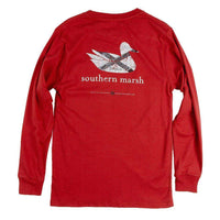 Authentic Alabama Heritage Long Sleeve Tee in Crimson by Southern Marsh - Country Club Prep