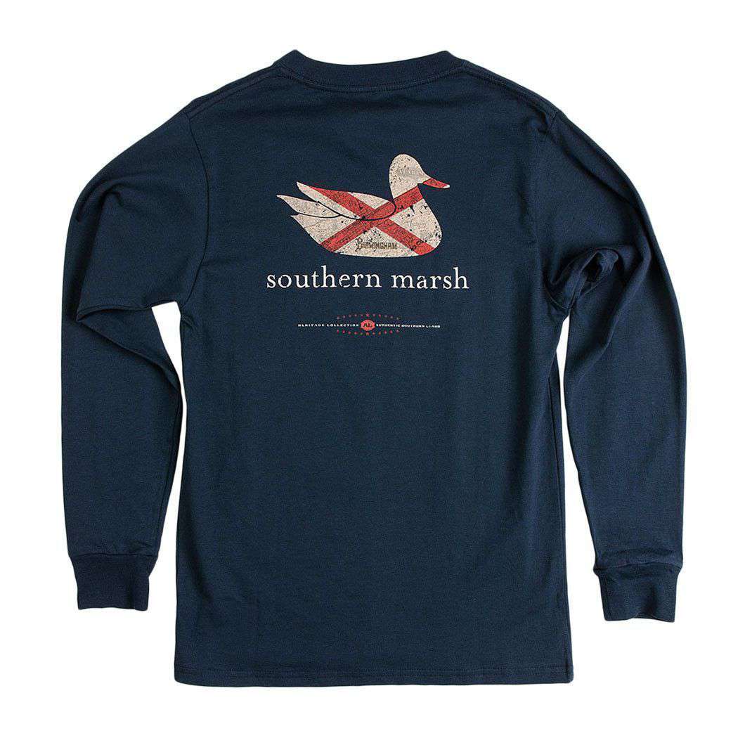 Authentic Alabama Heritage Long Sleeve Tee in Navy by Southern Marsh - Country Club Prep