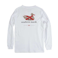 Authentic Alabama Heritage Long Sleeve Tee in White by Southern Marsh - Country Club Prep