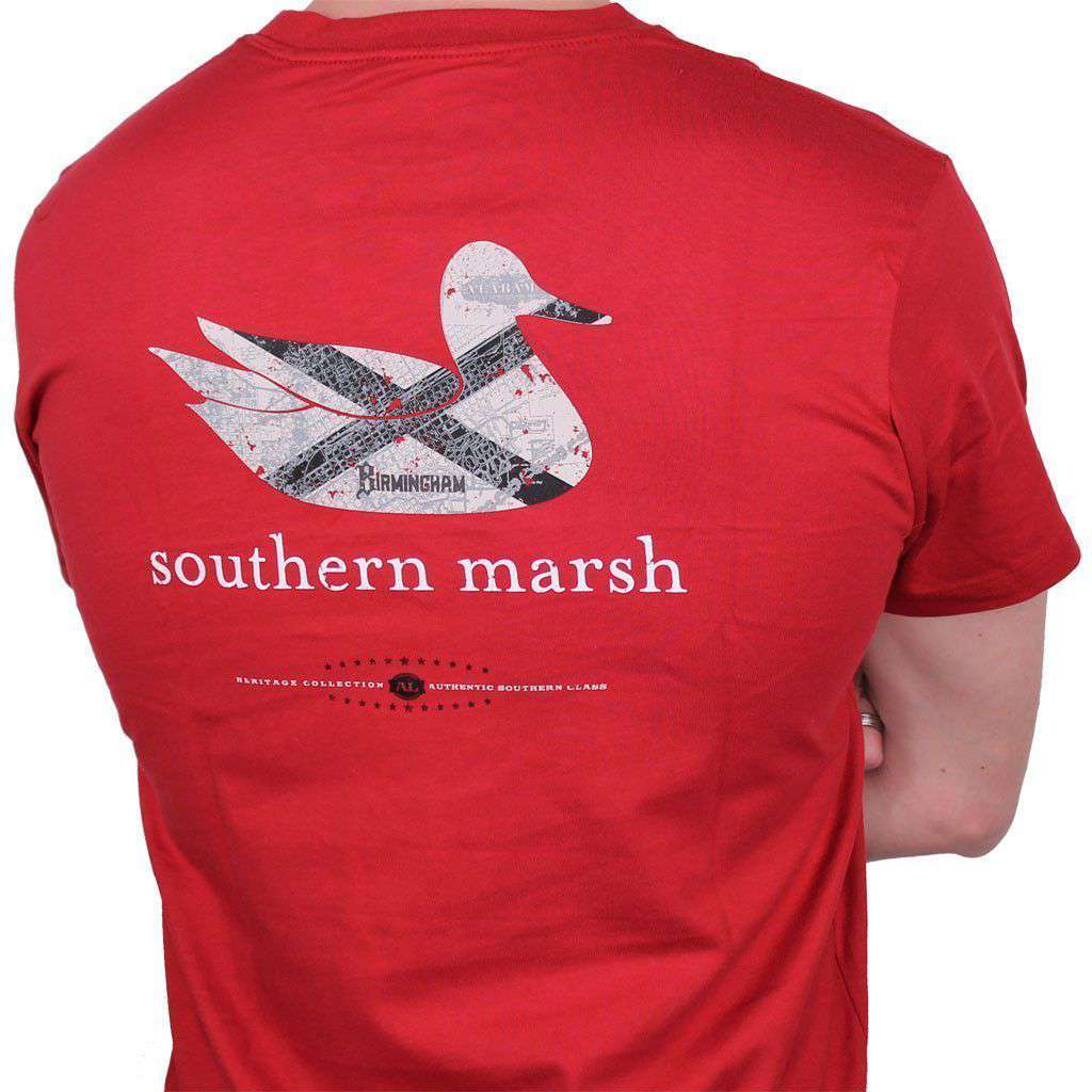Authentic Alabama Heritage Tee in Crimson by Southern Marsh - Country Club Prep