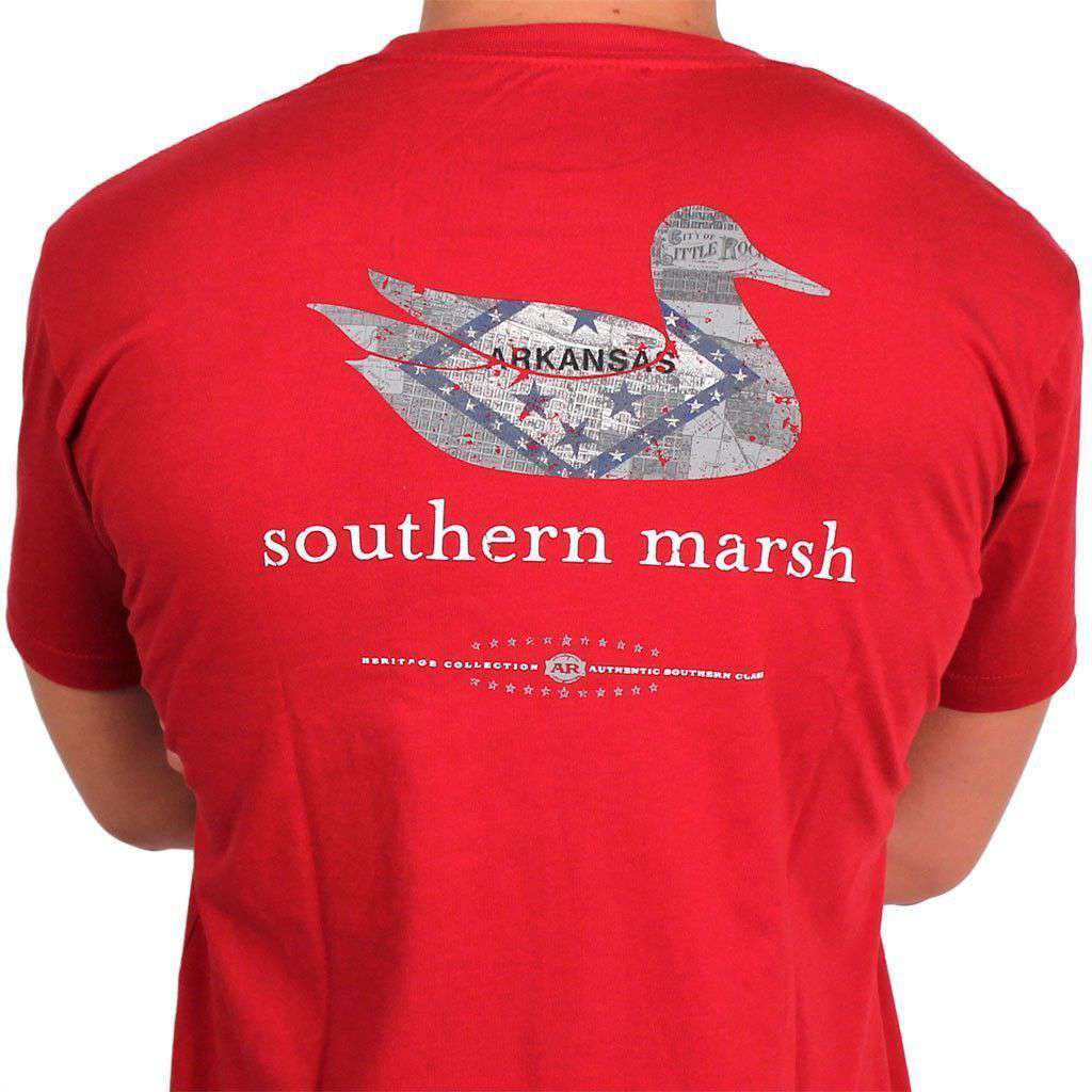 Authentic Arkansas Heritage Tee in Crimson by Southern Marsh - Country Club Prep