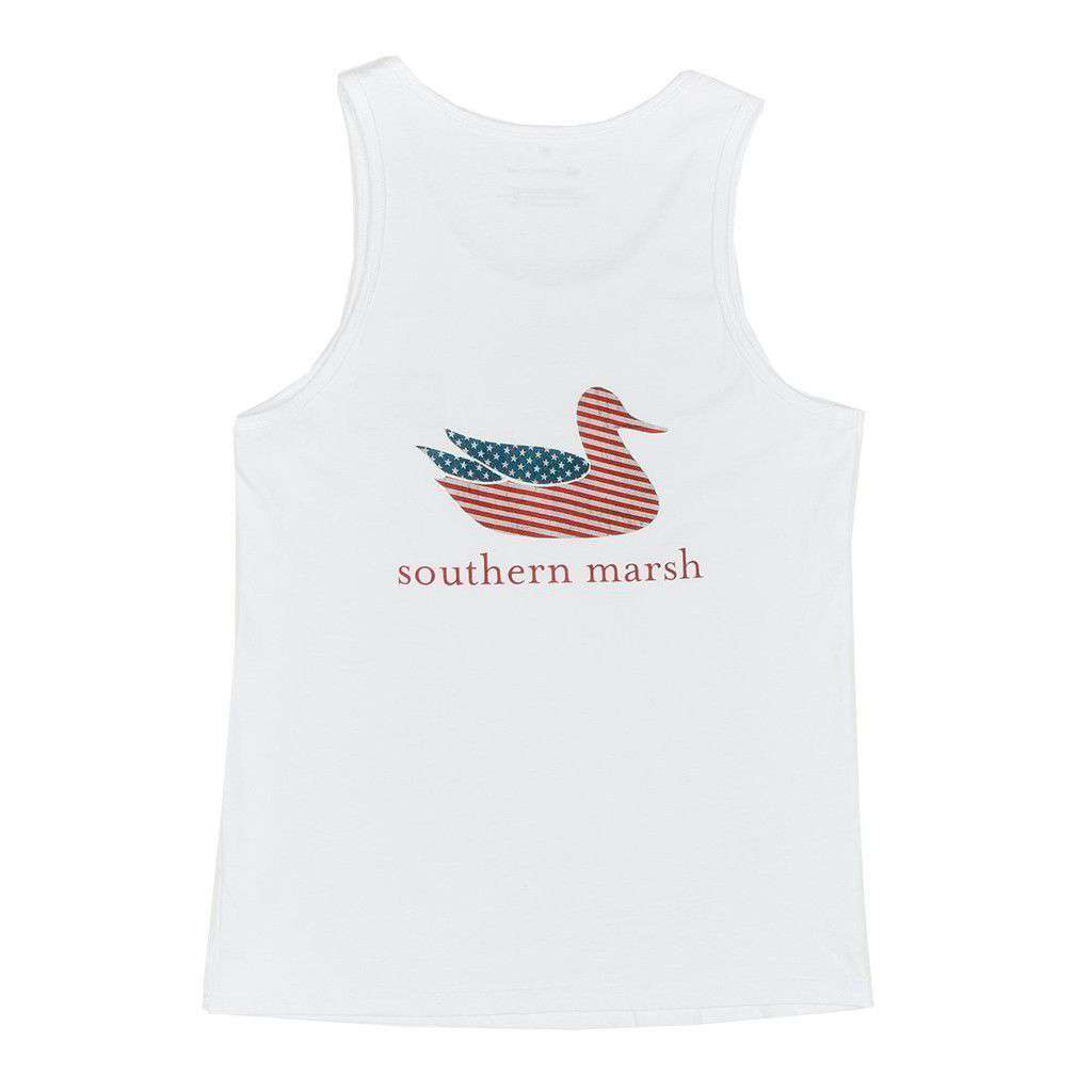 Authentic Flag Tank in White by Southern Marsh - Country Club Prep