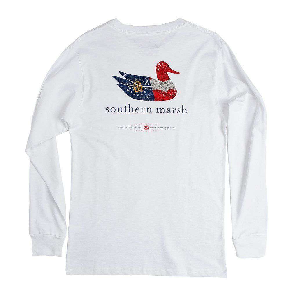 Authentic Georgia Heritage Long Sleeve Tee in White by Southern Marsh - Country Club Prep
