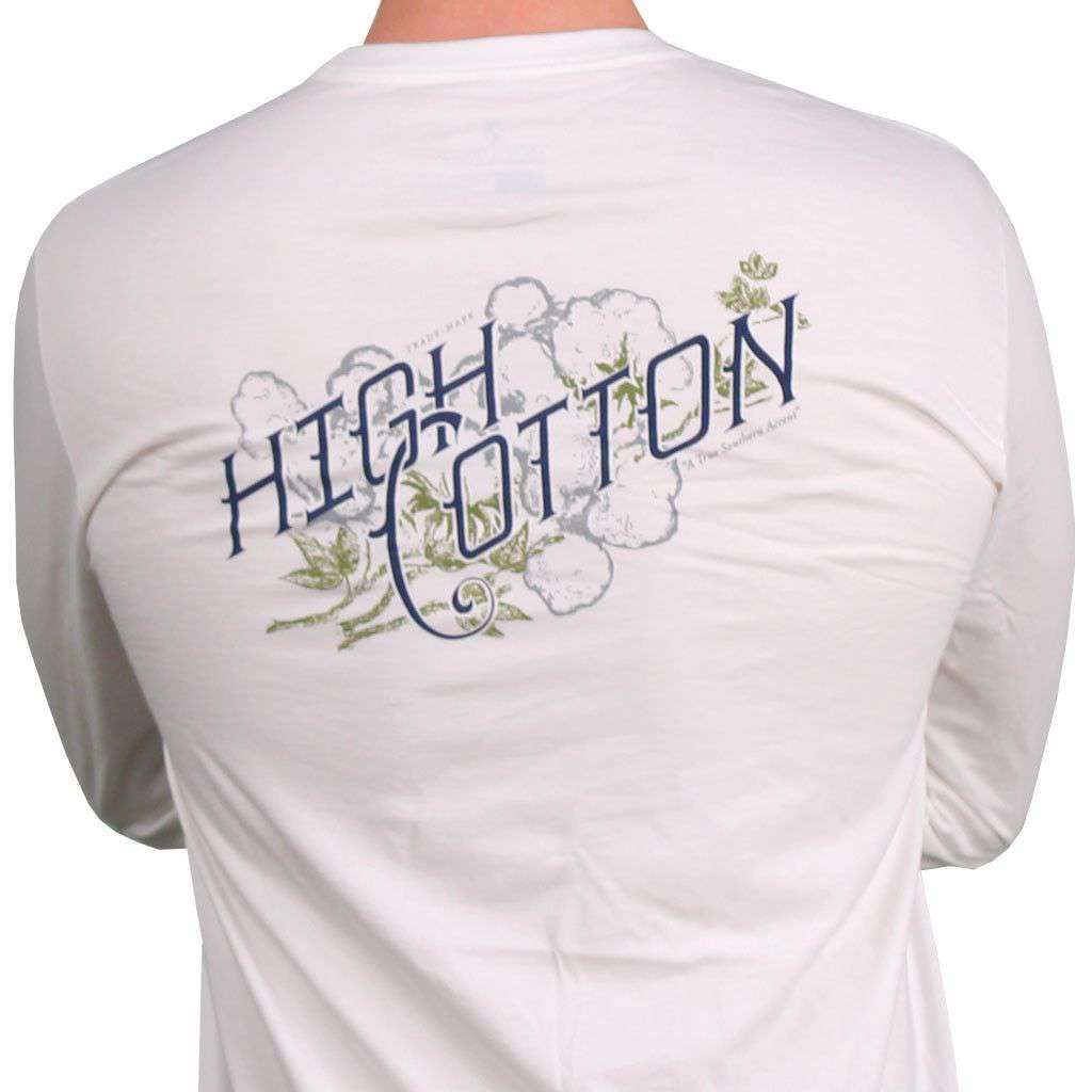 Authentic Letterpress LONG SLEEVE Pocket Tee in White by High Cotton - Country Club Prep