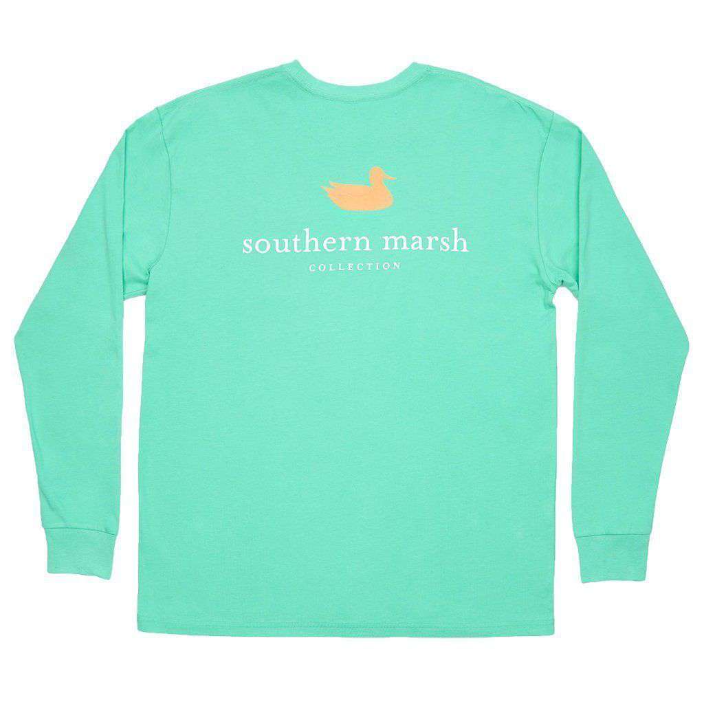 Authentic Long Sleeve Tee in Bimini Green by Southern Marsh - Country Club Prep