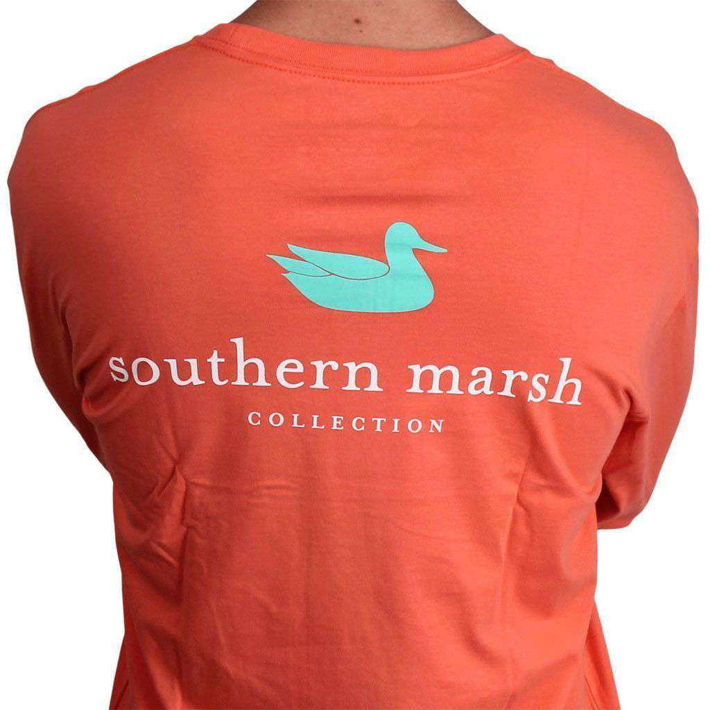 Authentic LONG SLEEVE Tee in Coral by Southern Marsh - Country Club Prep