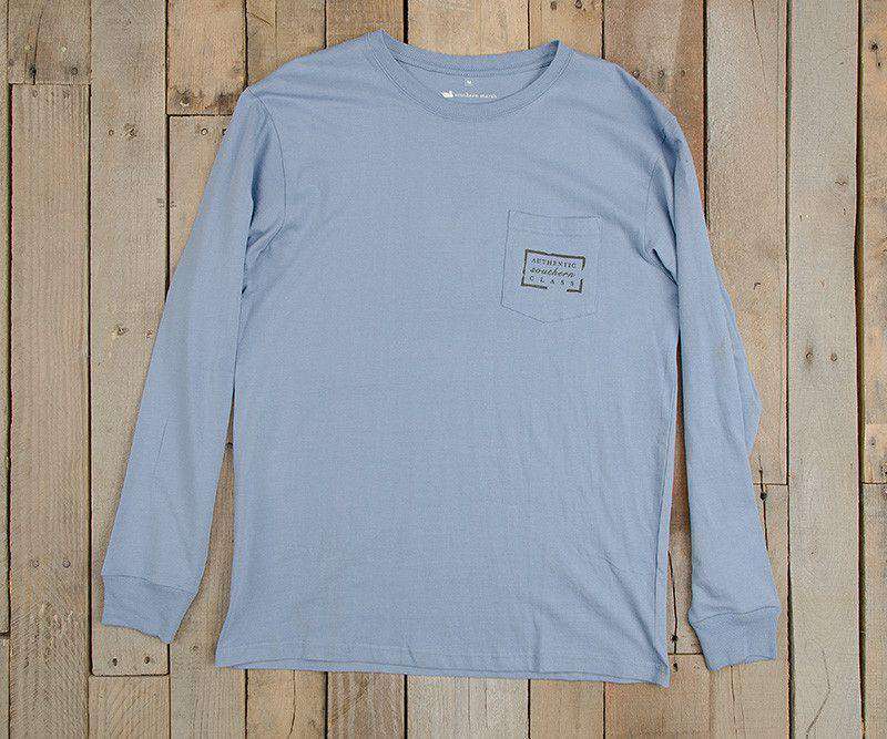 Authentic Long Sleeve Tee in Light Blue by Southern Marsh - Country Club Prep