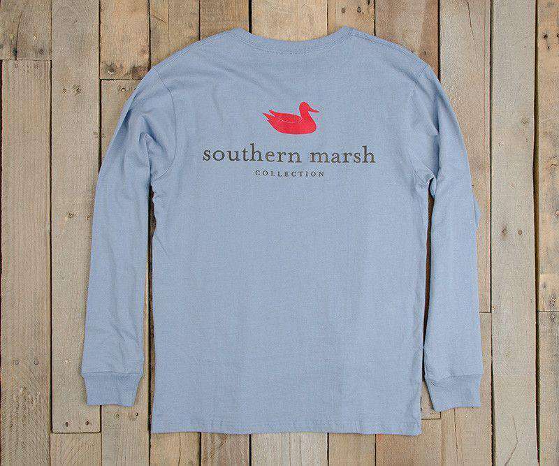 Authentic Long Sleeve Tee in Light Blue by Southern Marsh - Country Club Prep