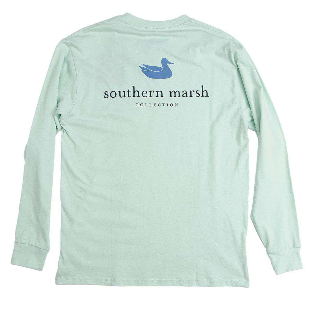 Authentic Long Sleeve Tee in Ocean Green by Southern Marsh - Country Club Prep