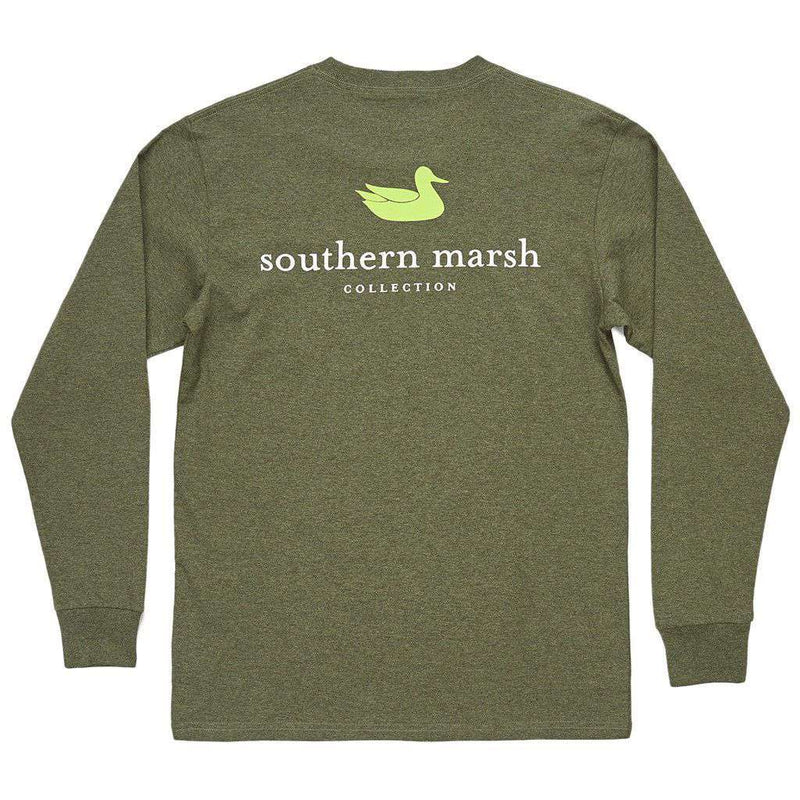 Authentic Long Sleeve Tee in Washed Dark Green by Southern Marsh - Country Club Prep