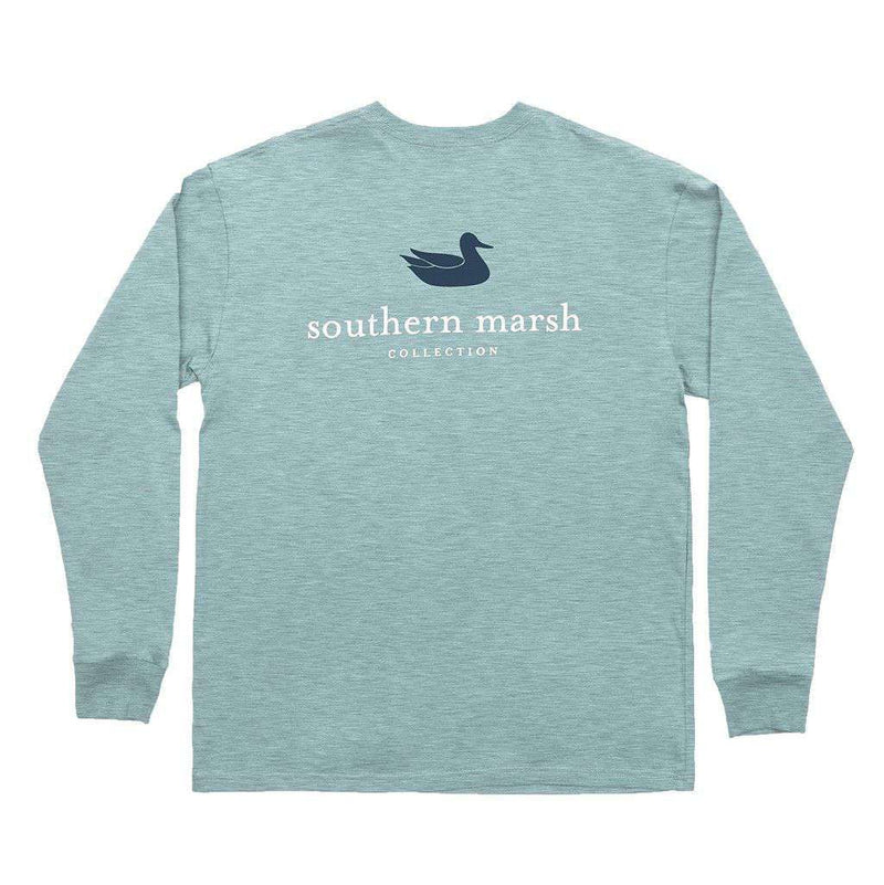 Authentic Long Sleeve Tee in Washed Moss Blue by Southern Marsh - Country Club Prep