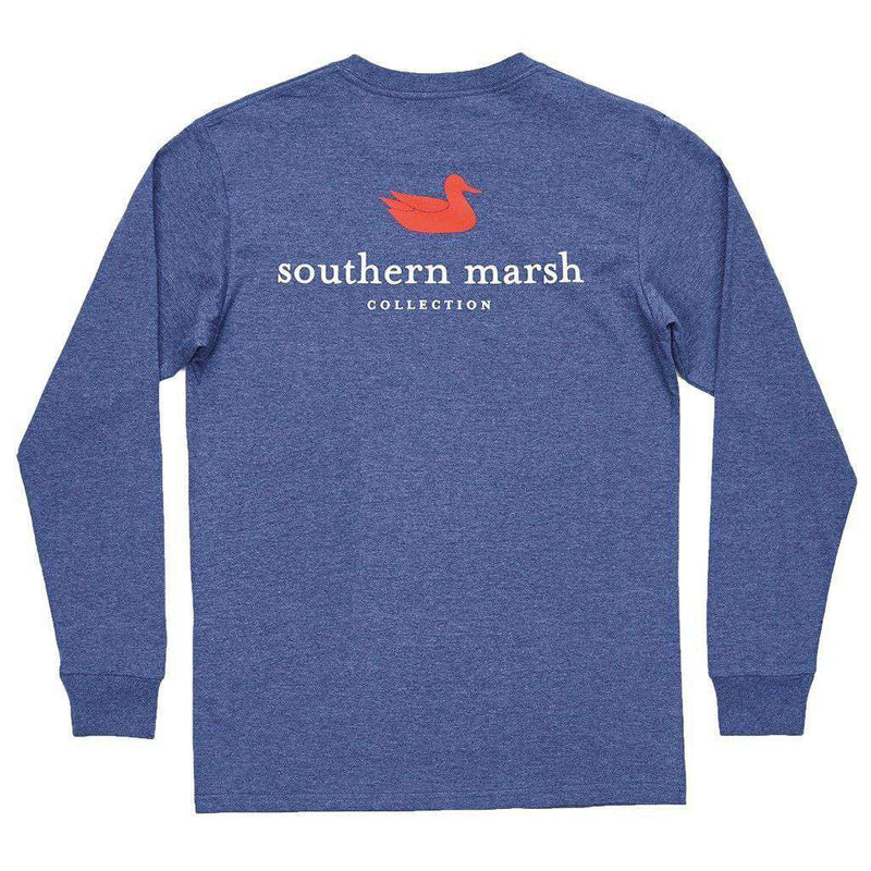 Authentic Long Sleeve Tee in Washed Navy by Southern Marsh - Country Club Prep