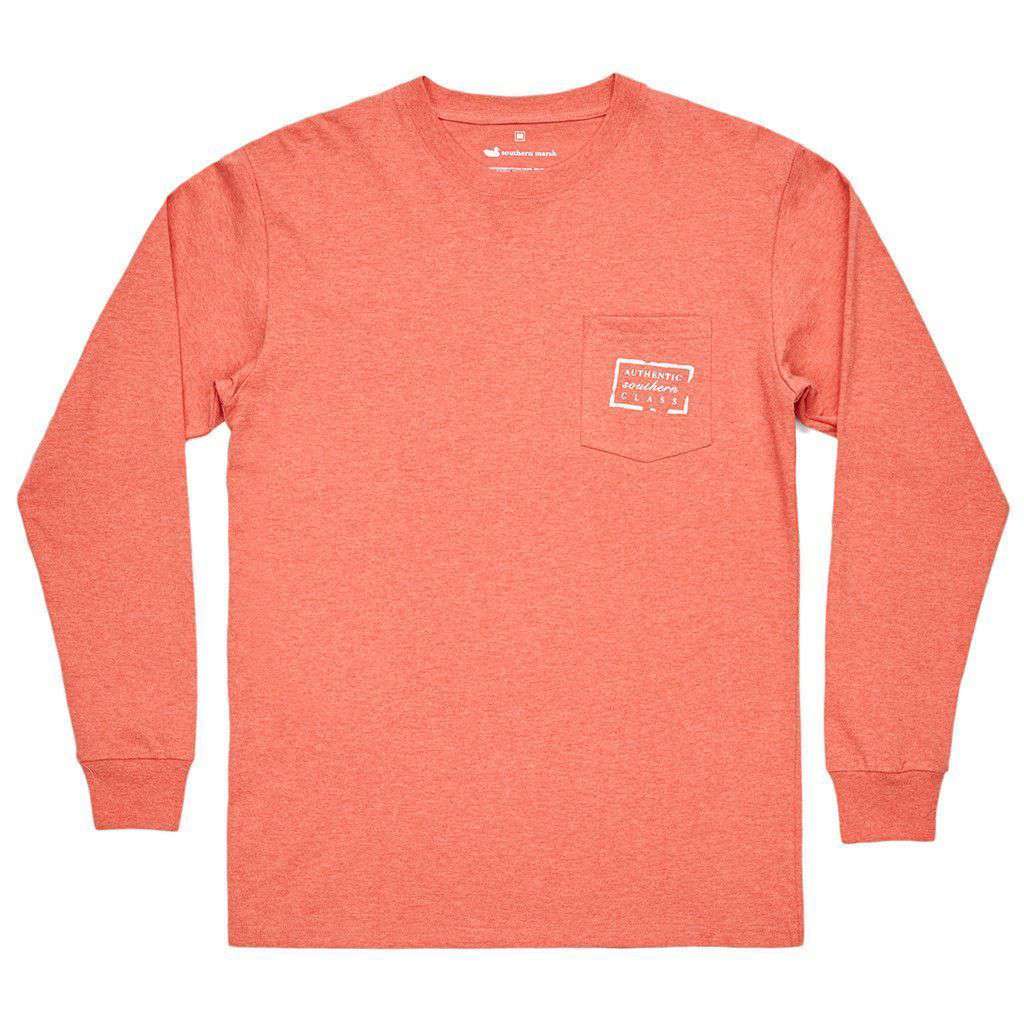 Authentic Long Sleeve Tee in Washed Red by Southern Marsh - Country Club Prep