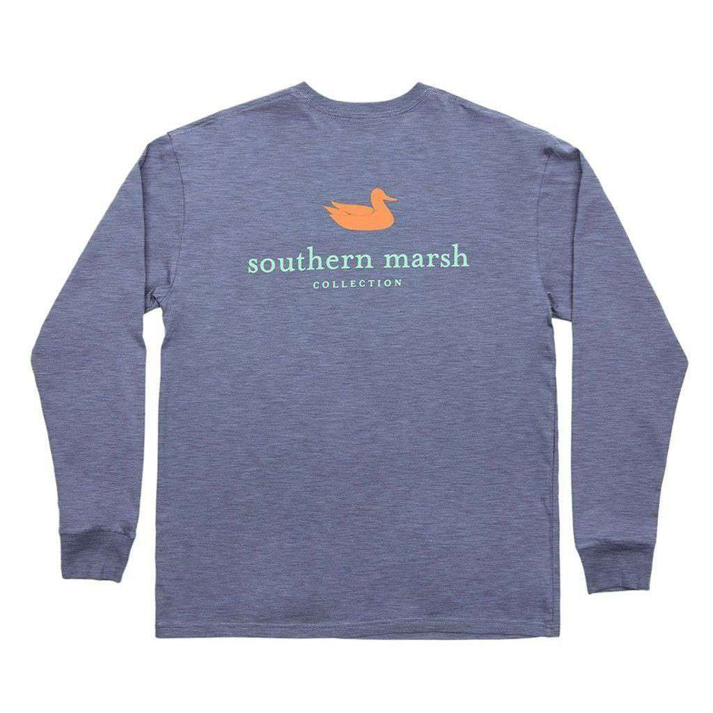 Authentic Long Sleeve Tee in Washed Slate by Southern Marsh - Country Club Prep