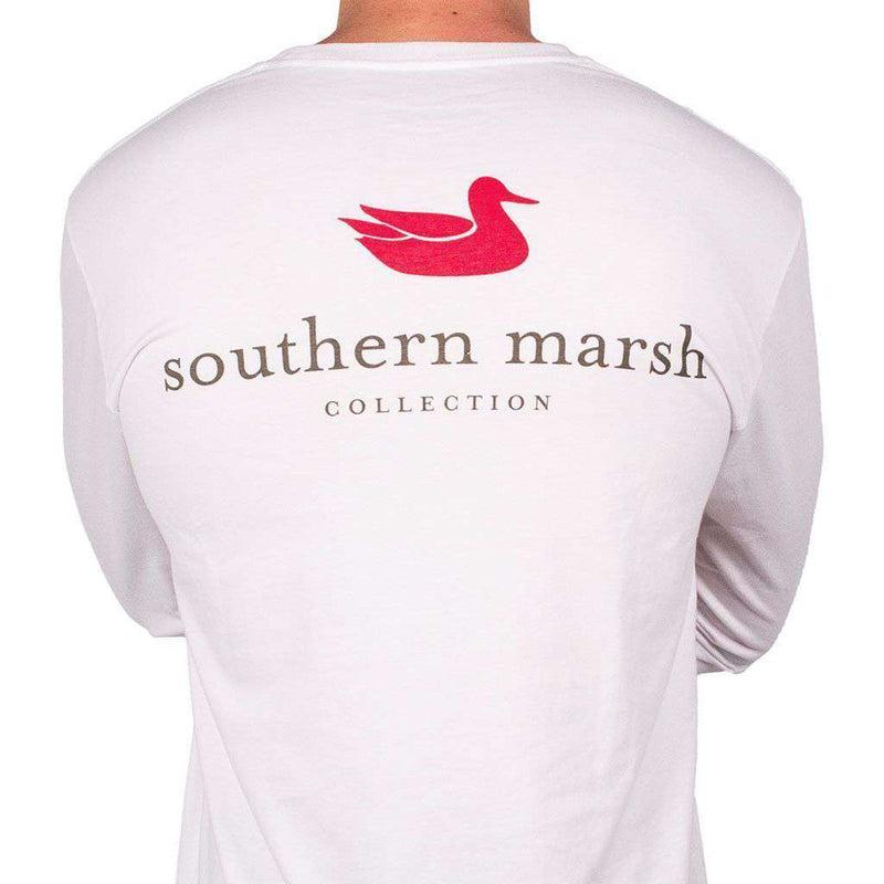 Authentic Long Sleeve Tee in White by Southern Marsh - Country Club Prep