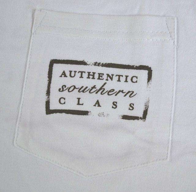 Authentic Long Sleeve Tee in White by Southern Marsh - Country Club Prep