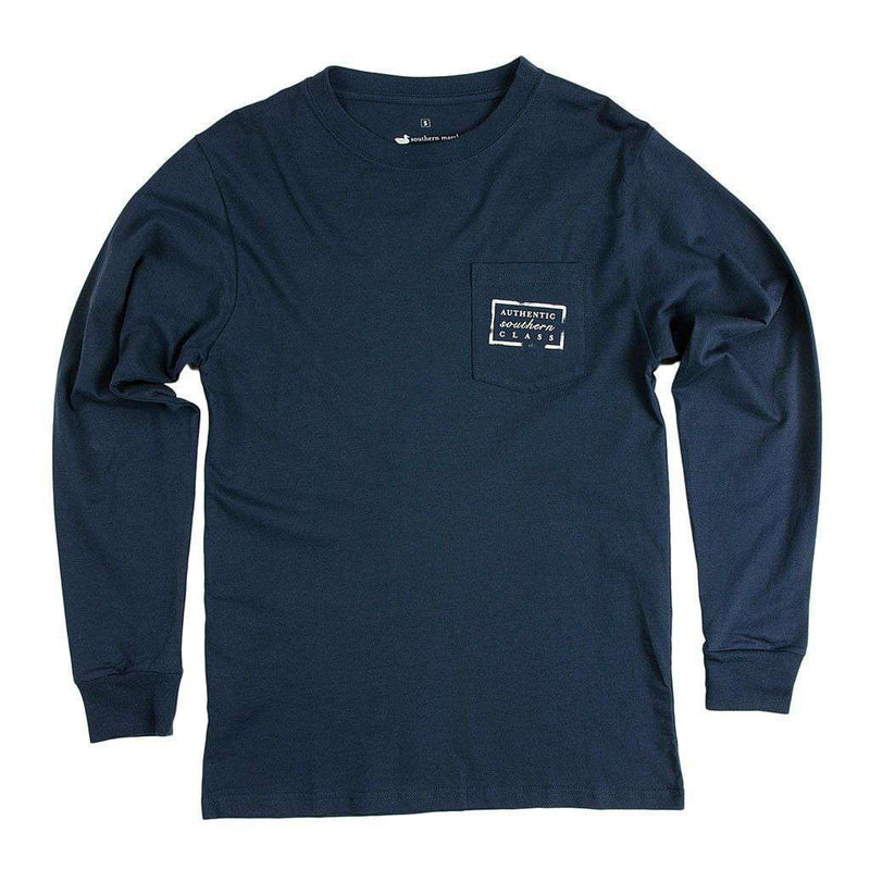 Authentic Mississippi Heritage Long Sleeve Tee in Navy by Southern Marsh - Country Club Prep