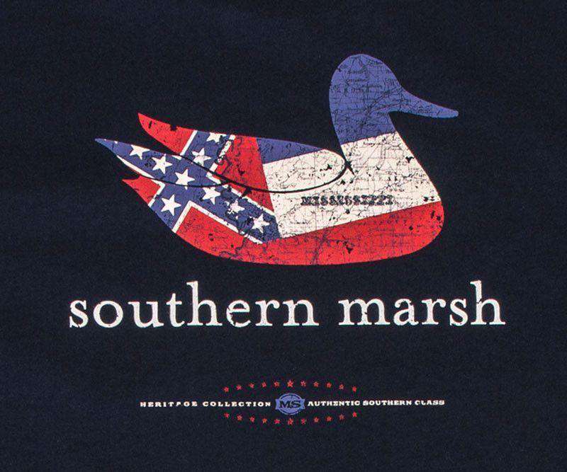 Authentic Mississippi Heritage Long Sleeve Tee in Navy by Southern Marsh - Country Club Prep