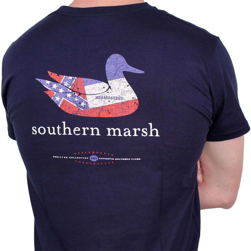 Authentic Mississippi Heritage Tee in Navy by Southern Marsh - Country Club Prep