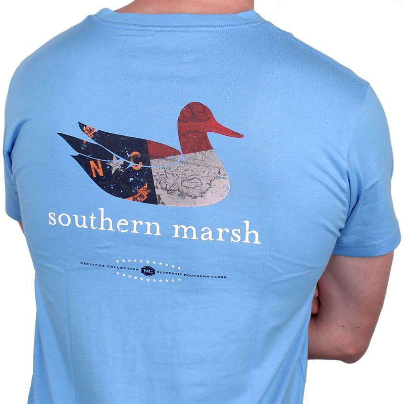 Authentic North Carolina Heritage Tee in Breaker Blue by Southern Marsh - Country Club Prep