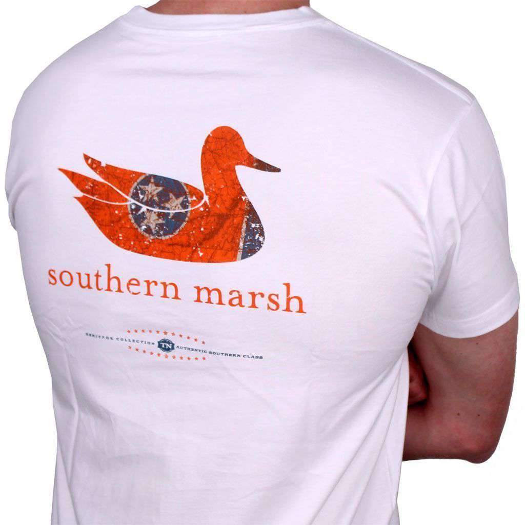 Authentic Tennessee Heritage Tee in White by Southern Marsh - Country Club Prep