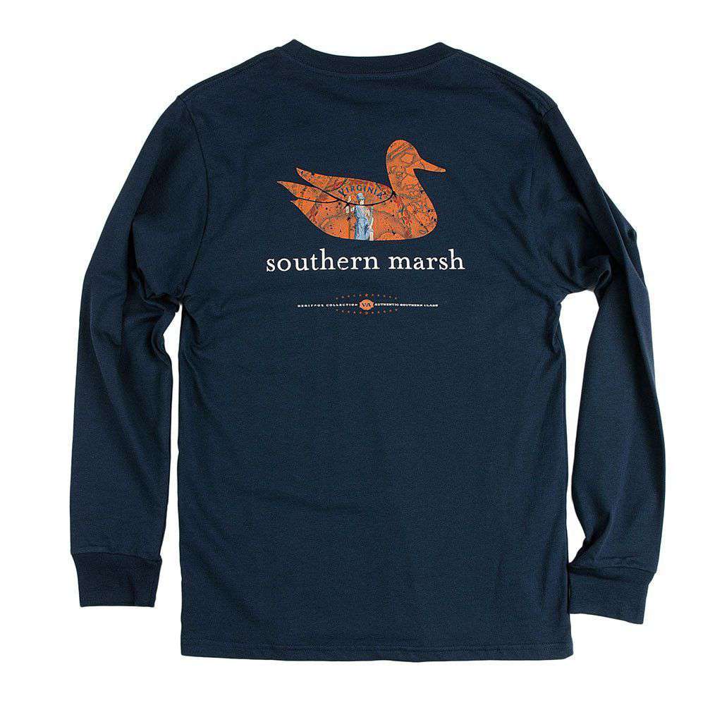 Authentic Virginia Heritage Long Sleeve Tee in Navy by Southern Marsh - Country Club Prep