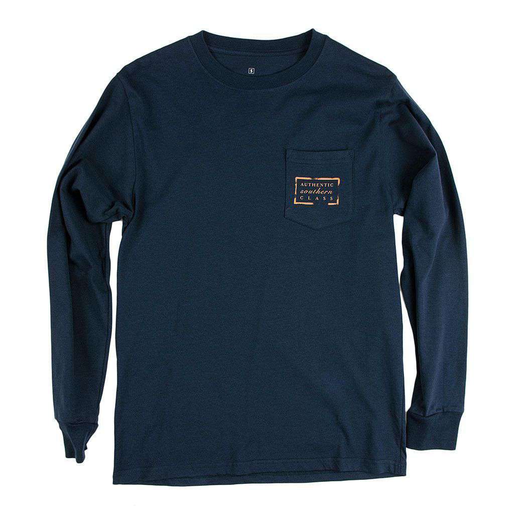 Authentic Virginia Heritage Long Sleeve Tee in Navy by Southern Marsh - Country Club Prep