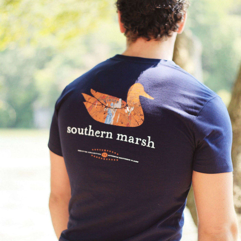 Authentic Virginia Heritage Tee in Navy by Southern Marsh - Country Club Prep