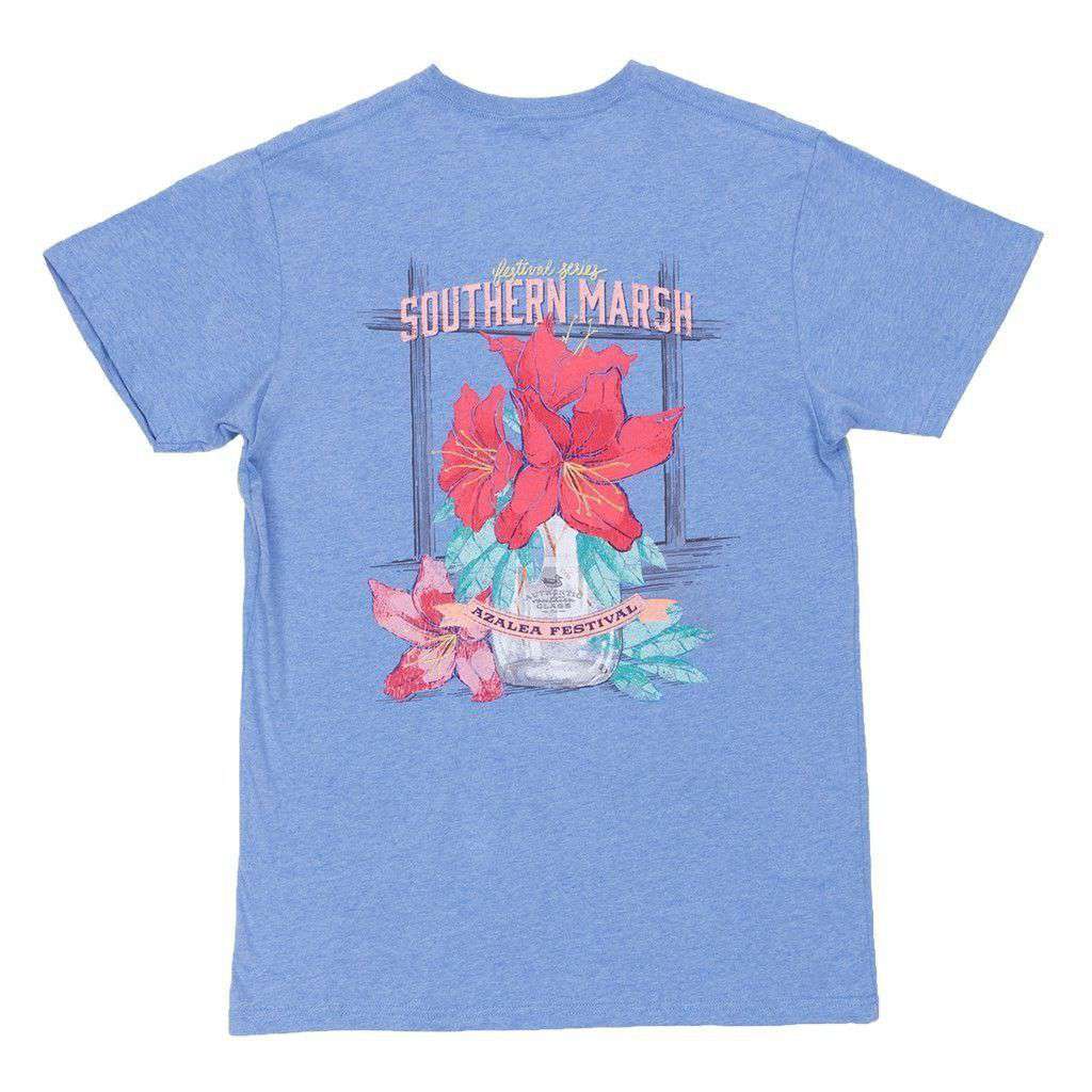 Azalea Festival Series Tee in Washed Blue by Southern Marsh - Country Club Prep