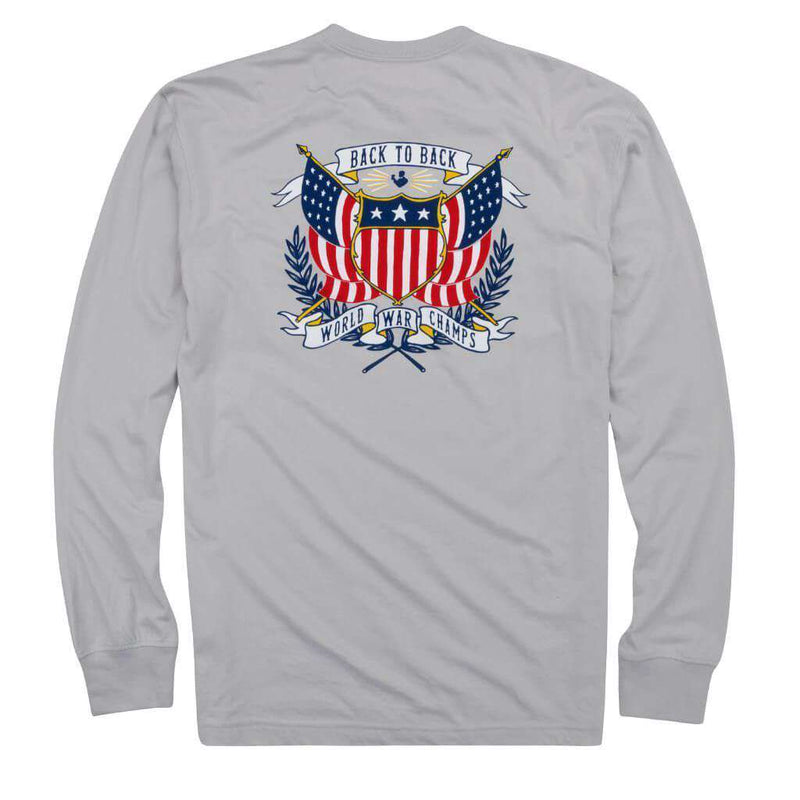 Back to Back Crest Long Sleeve Pocket Tee in Apollo by Rowdy Gentleman - Country Club Prep