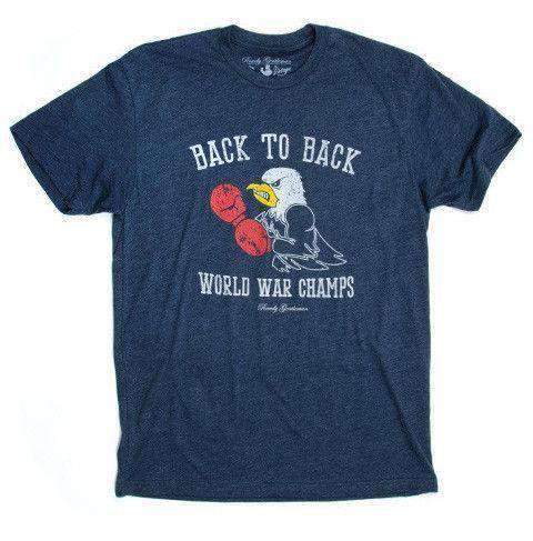 Back to Back World War Champs - Eagle Edition - Vintage Tee - Navy by Rowdy Gentleman - Country Club Prep
