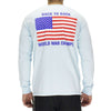 Back to Back World War Champs Long Sleeve Pocket Tee in Chambray by Full Time American - Country Club Prep