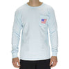 Back to Back World War Champs Long Sleeve Pocket Tee in Chambray by Full Time American - Country Club Prep