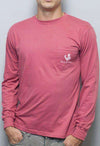 Back to Back World War Champs Long Sleeve Tee in Heathered Red by Rowdy Gentleman - Country Club Prep