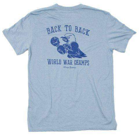 Back to Back World War Champs Pocket Tee -Eagle Edition- in Citadel Blue by Rowdy Gentleman - Country Club Prep