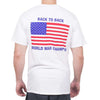 Back to Back World War Champs Pocket Tee in White by Full Time American - Country Club Prep