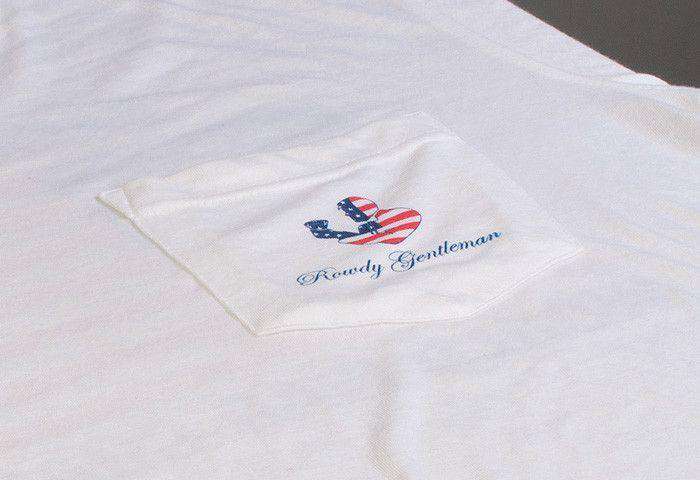 Back to Back World War Champs Pocket Tee in White by Rowdy Gentleman - Country Club Prep