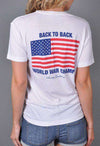 Back to Back World War Champs Pocket Tee in White by Rowdy Gentleman - Country Club Prep