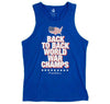 Back to Back World War Champs Tank Top - America Silhouette Edition in Royal Blue by Rowdy Gentleman - Country Club Prep