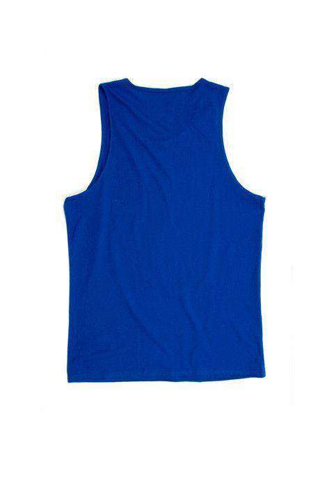 Back to Back World War Champs Tank Top - America Silhouette Edition in Royal Blue by Rowdy Gentleman - Country Club Prep