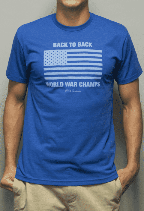 Back to Back World War Champs Tee in Royal Blue by Rowdy Gentleman - Country Club Prep