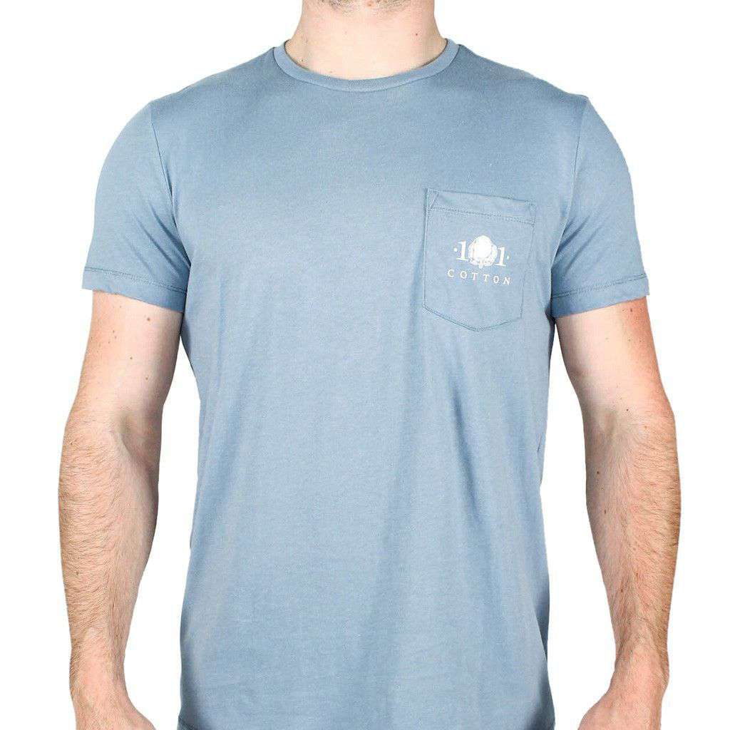 Back to Basics Pocket Tee in Silver Blue by Cotton 101 - Country Club Prep