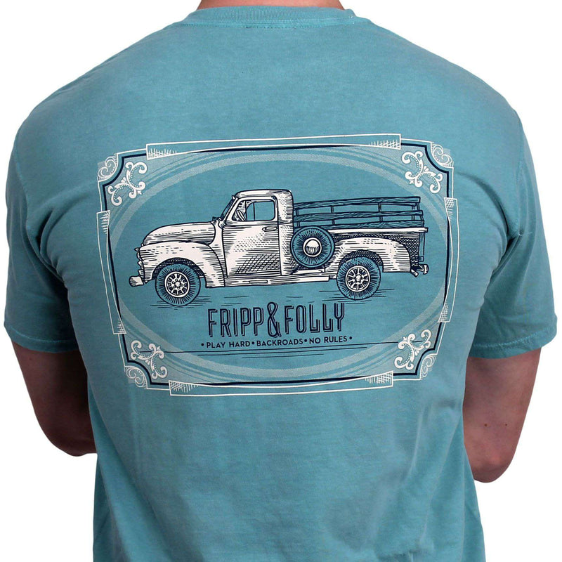 Backroads Truck Tee in Seafoam Green by Fripp & Folly - Country Club Prep